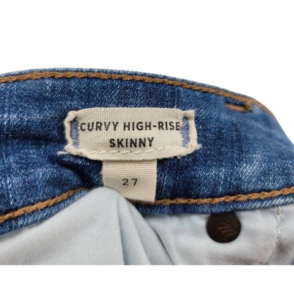 Madewell Curvy High-Rise Distressed Skinny Jeans: Drop Step-Hem Edition Size 27 - Picture 5 of 8